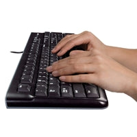 Logitech MK120 Wired Keyboard and Mouse Combo for Windows, Optical Wired Mouse, Full-Size Keyboard, USB Plug-and-Play, Compatible with PC and Laptop, QWERTY UK English Layout, Black