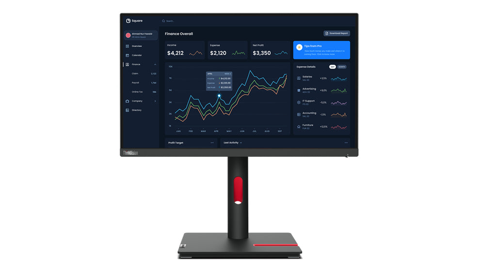 Lenovo ThinkVision T22i-30 computer monitor 54.6 cm (21.5") 1920 x 1080 pixels Full HD LED Black