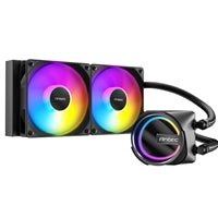 Antec Skeleton 240 ARGB Liquid CPU Cooler, Universal Socket, Black, 240mm Radiator, PWM up to 2000 RPM Cooling Fans, Addressable RGB LED Lighting