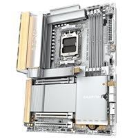 Gigabyte X870E AERO X3D WOOD AMD AM5 Socket Motherboard, ATX, 4x DDR5 Slots, 4x M.2 Sockets, Fitted I/O Shield, 2x 5GbE LAN, Wi-Fi 7, 1x HDMI Port / 2x USB-C (USB4)