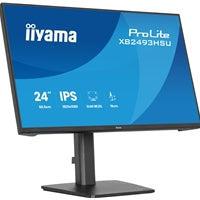 iiyama PROLITE XB2493HSU-B1 24 inch IPS Monitor, Full HD, 1ms, USB Hubx2, HDMI, DisplayPort, Freesync, 120Hz, Speakers, Black, ACR, Internal PSU, VESA, Height Adjustable