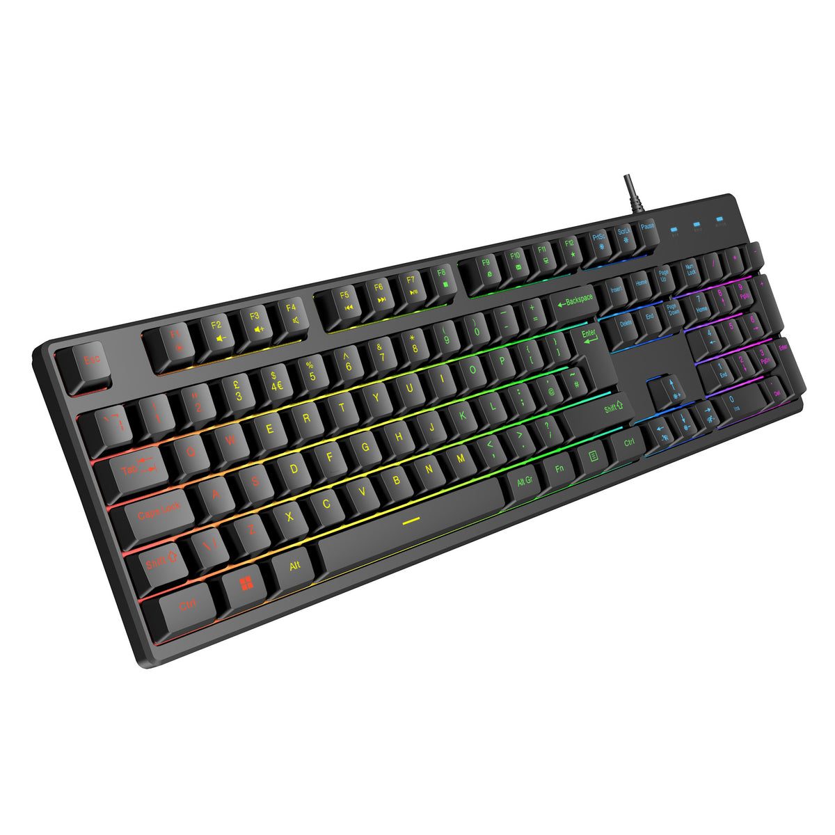 VIDA REBEL 2IN1 BLACK USB DESK KIT keyboard Mouse included Gaming QWERTY UK English