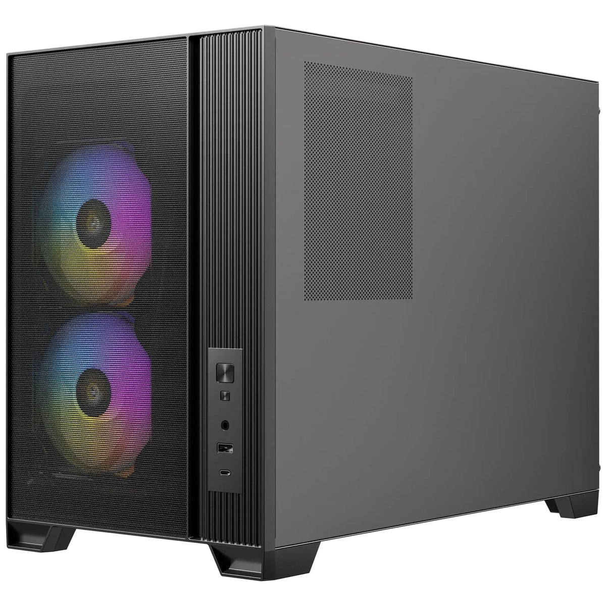 Antec FLUX M Mini Tower PC Case - Tempered Glass, Steel/Plastic, 6 PWM Fans, USB-C, Micro-ATX/ITX Compatibility
