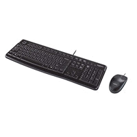 Logitech MK120 Wired Keyboard and Mouse Combo for Windows, Optical Wired Mouse, Full-Size Keyboard, USB Plug-and-Play, Compatible with PC and Laptop, QWERTY UK English Layout, Black