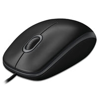 Logitech B100 Wired USB Mouse, 3-Buttons, 1000dpi and Optical Tracking, Ambidextrous Design for PC, Mac and Laptop, Black