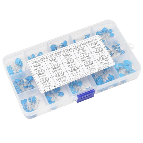 180pcs High Voltage Capacitor Assortment