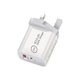Prevo QC70 20W USB Type-C & USB Type-A Fast Charge Mains Charger with QC 3.0 for Laptops, Ultrabooks, Chromebooks, iPads, MacBooks, Smartphones, Tablets, Mobile Devices, Action Cameras, DSLRs