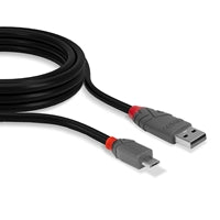 Lindy 36730 0.2m USB 2.0 Type A to Micro-B Cable, Anthra Line