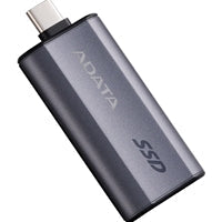 ADATA SC750 (SC750-1000G-CCBK) 1TB USB-C Portable SSD USB 3.2 Gen 2 Up to 1000 MB/s Black Titanium Compatible with Windows, iOS, Android, PlayStation, XBox & Handheld Consoles