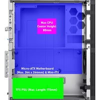 CiT S8i SFF Micro-ATX PC Case - 8.3L Compact Desktop Chassis, Brushed Front, 1 x 80mm Fan, 2 x USB 3.0, TFX PSU Support, Black