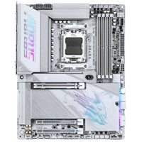 Gigabyte X870E AORUS PRO X3D ICE AMD AM5 Socket Motherboard, ATX, 4x DDR5 Slots, 4x M.2 Sockets, Fitted I/O Shield, 5GbE LAN, Wi-Fi 7, 1x HDMI Port / 2x USB-C (USB4)