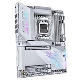 Gigabyte X870E AORUS PRO X3D ICE AMD AM5 Socket Motherboard, ATX, 4x DDR5 Slots, 4x M.2 Sockets, Fitted I/O Shield, 5GbE LAN, Wi-Fi 7, 1x HDMI Port / 2x USB-C (USB4)
