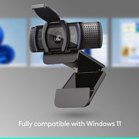 Logitech C920S HD Pro Webcam, Full HD 1080p/30fps Video Calling, Clear Stereo Audio, HD Light Correction, Privacy Shutter, Streaming, Works With Skype,Zoom,FaceTime - Black