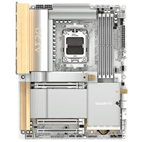Gigabyte X870E AERO X3D WOOD AMD AM5 Socket Motherboard, ATX, 4x DDR5 Slots, 4x M.2 Sockets, Fitted I/O Shield, 2x 5GbE LAN, Wi-Fi 7, 1x HDMI Port / 2x USB-C (USB4)
