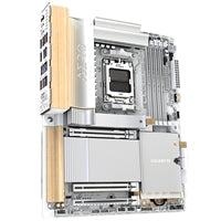 Gigabyte X870E AERO X3D WOOD AMD AM5 Socket Motherboard, ATX, 4x DDR5 Slots, 4x M.2 Sockets, Fitted I/O Shield, 2x 5GbE LAN, Wi-Fi 7, 1x HDMI Port / 2x USB-C (USB4)