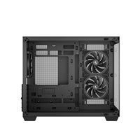 DeepCool CG330 3F ARGB Dual-Chamber Micro-ATX Tower Case, Tempered Glass Panels, 3 x 120mm ARGB Fans, USB 3.0, ITX/Micro-ATX, Black