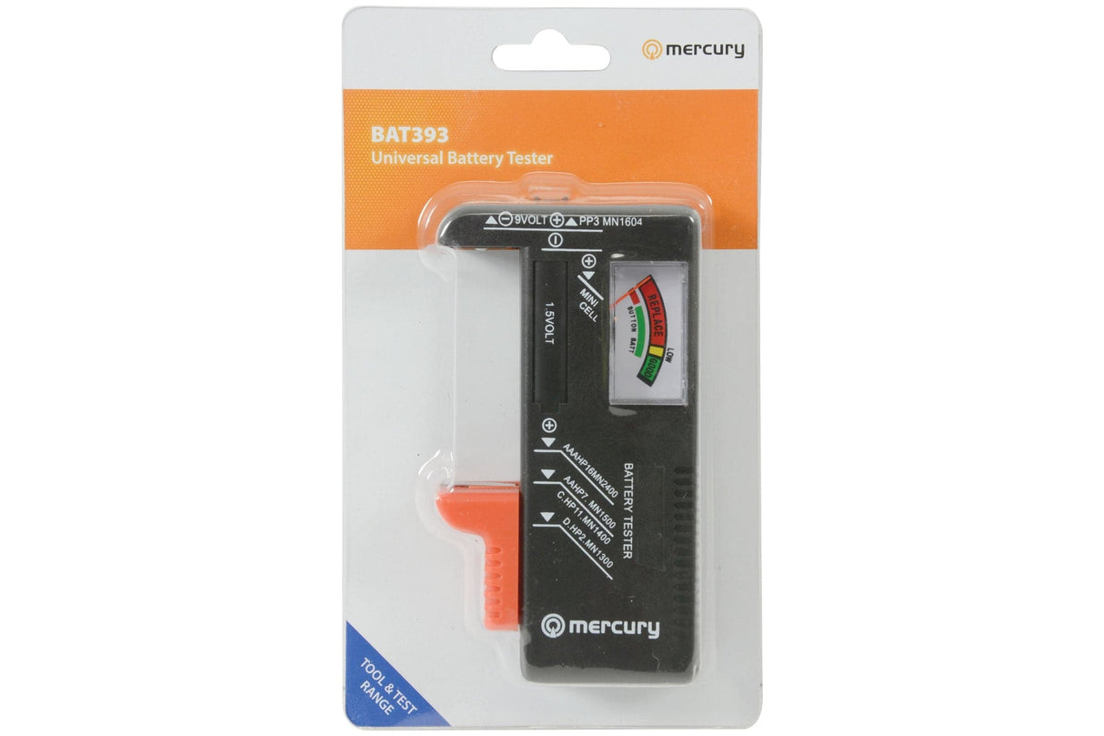 Universal Analogue Battery Tester for AA, AAA, C, D, 9V PP3 & Coin Button Cells