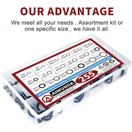 255pcs O-Ring Assortment