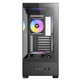 Antec CX705 ARGB Gaming PC Case Mid Tower, 270° Tempered Glass, RGB Fans, ATX/Micro-ATX/ITX Compatible, USB-C, High Airflow, Black