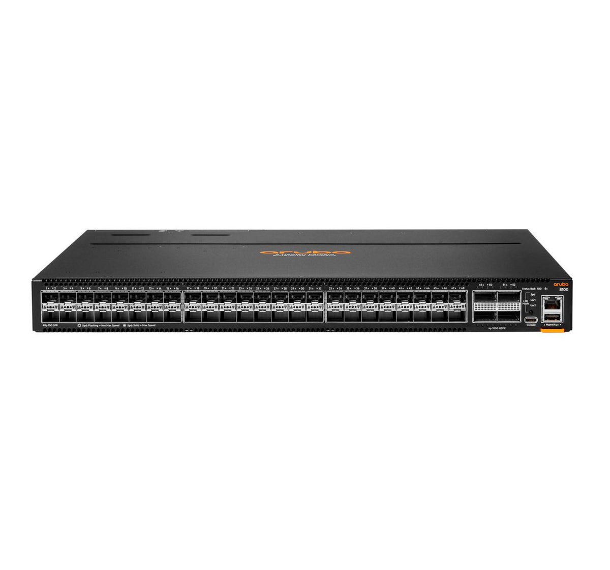 Hewlett Packard Enterprise Aruba Networking CX 8100 48x10G SFP+ 4x40/100G QSFP28 FB Airflow 3Fan 2AC PSU Switch Bundle