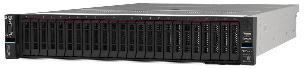 Lenovo Intel Xeon Silver 4514Y 16C 150W 2.0G, 1x64GB 2Rx4 RAM, 8x 2.5" SAS Open bay, 1x1100W Titanium, 9350-8i