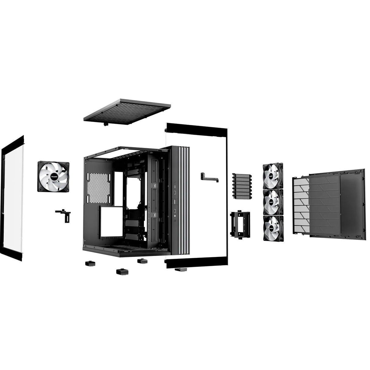 be-quiet! Light Base 600 LX, Black, Midi-Tower ATX Case, Massive ARGB LED Strip, Full Windowed Design, 4x Light Wings LX 120mm PWM fans included