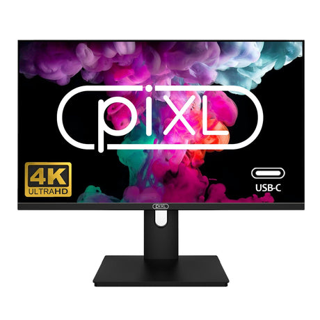 piXL PX27UDH4K 27 Inch 60Hz 4K IPS Monitor with 3840 x 2160 Resolution, 5ms Response Time, 60Hz Refresh Rate, USB-C, USB-B, USB-A, HDMI, Display Port & VESA Mount